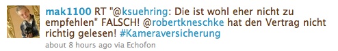 Antwort-Tweet Fotoversicherung
