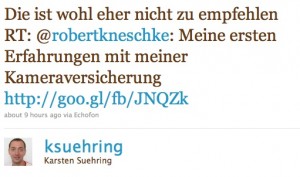 Retweet Kameraversicherung